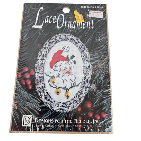Designs For The Needle Lace Ornament Cross Stitch Kits Santa Themed Christmas - Picture 7 of 10